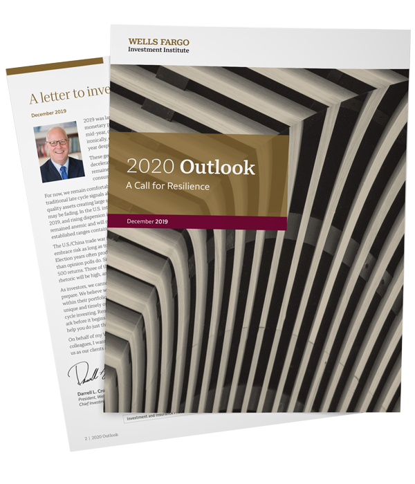 Cover of the 2020 Outlook report by Wells Fargo Investment Institute.