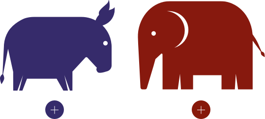 Illustration representing democrats and republicans