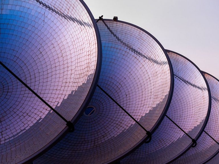 A solar array representing globalization